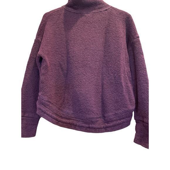 Sweaty Betty Women Small Cropped Pullover Knit Burgundy Textured Sweater Top - Picture 13 of 15